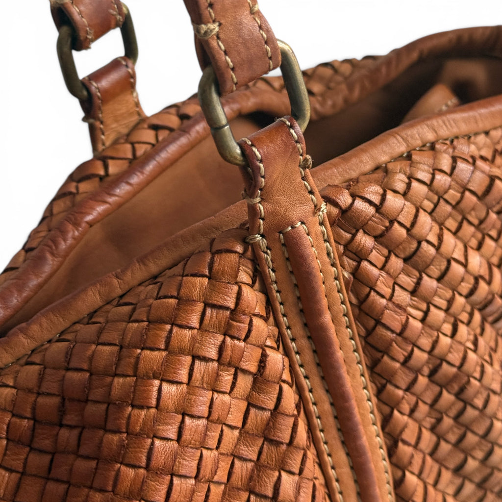 Premium Italian brand bag in woven leather